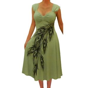 Funfash Plus Size Slimming Olive Green Dress